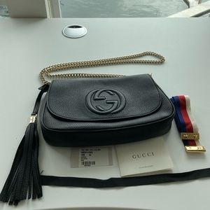 Authentic Gucci Soho Crossbody Tassel Black Bag